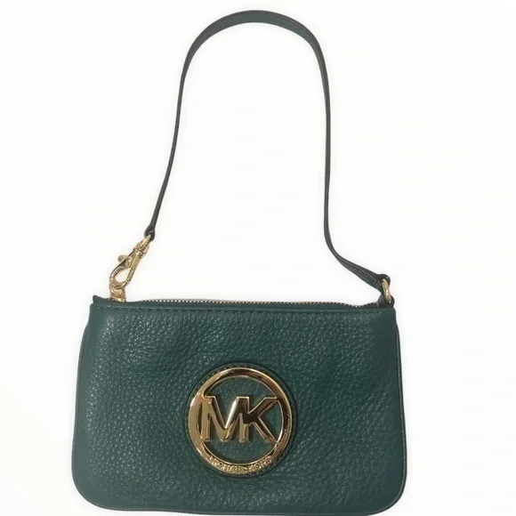 Michael kors green leather wristlet mini bag - Picture 1 of 10